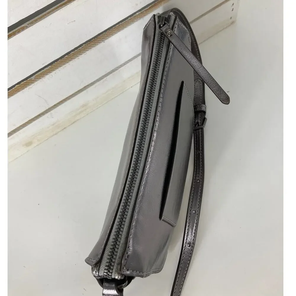 KATE SPADE NWT, PEWTER METALIC LEATHER WOMENS CROSSBODY BAG - Picture 7 of 12